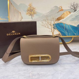 Delvaux AA0574 Lingot Alpina Calf Bag Elephant Gray