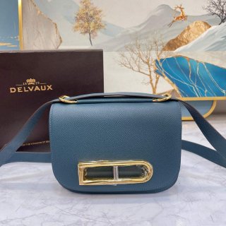 Delvaux AA0574 Lingot Alpina Calf Bag Blue