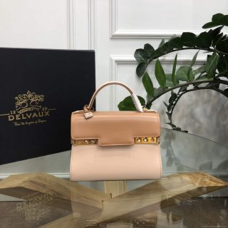 Delvaux AA0617 Tempête Crush Bag caramel and pink