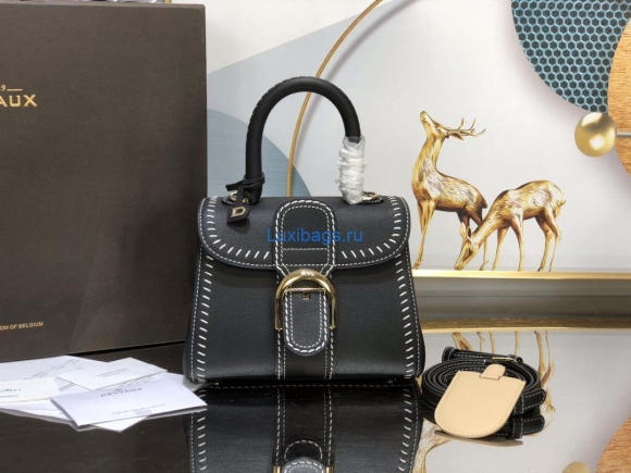 Delvaux AA0406 Brillant Mini Rodeo Surpique Calf Bag Black