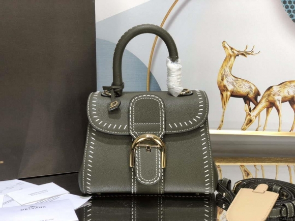 Delvaux AA0406 Brillant Mini Rodeo Surpique Calf Bag Dark Green