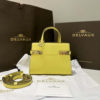 Delvaux AA0616 Tempête Crush in Jumping Calf Yellow