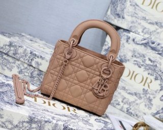 Dior M0505 Mini Dior Lady Bag Cannage lambskin Tan