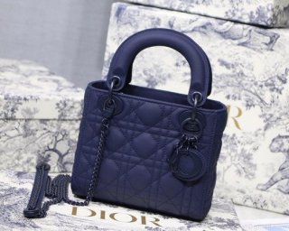 Dior M0505 Mini Dior Lady Bag Navy Blue Cannage Lambskin