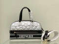 Dior M6202 Medium Dior Vibe Zip Bowling Bag Black and Silver Smooth Calfskin