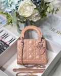 Dior M0505 Mini Dior Lady Bag Nude Cannage Calfskin with Diamond Motif