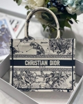 Dior Book Tote M1265 Small Latte Toile De Jouy Zodiac Embroidery Beige