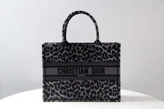 Dior M1296 Dior Small Book Tote Grey Multicolor Mizza Embroidery