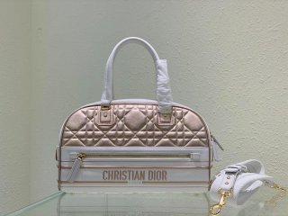 Dior M6202 Medium Vibe Zip Bowling Bag Gold