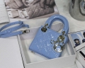 Dior MICRO LADY Dior Bag S0856 Blue Patent Cannage Lambskin