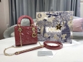 Dior Mini Lady Dior Bag M0505 Hibiscus Powder Patent Cannage Calfskin