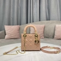 Dior M0505 Mini Lady Dior Bag Nude Patent Cannage Calfskin