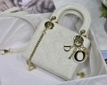 Dior M0505 Mini Lady Dior Bag White Patent Cannage Calfskin