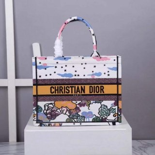 Dior Medium Book Tote Latte Dior Ciel de Rêve Embroidery M1296