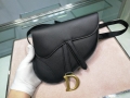 Dior Saddle Belt Bag S5632 Black Goat leather