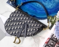 Dior Mini Saddle Bag M0447 Blue Dior Oblique Jacquard