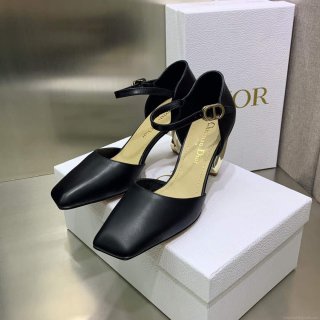 Dior Women’s Shoes Rhodes Heeled Shaped and hollow Shoes D88230 Black