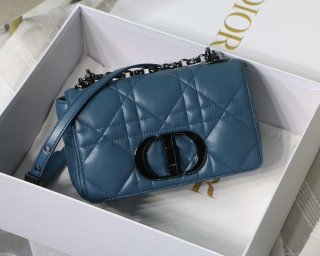 Dior M9241 Small Quilted Macrocannage Calfskin Lake Blue