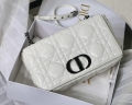 Dior M9243 Large Quilted Macrocannage Calfskin White with Black logo