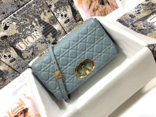 Dior M9243 Large Caro Bag Calfskin Blue