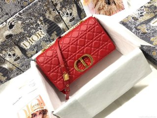 Dior M9243 Large Caro Bag Calfskin Red Gold