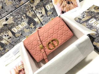 Dior Large Caro Bag M9243 Calfskin Pink Gold