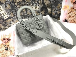 Dior Small Lady My ABCDior Bag Lambskin M0538 logo gray