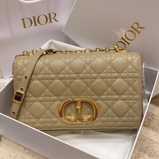 Dior Medium Caro Bag Calfskin M9242 Apricot