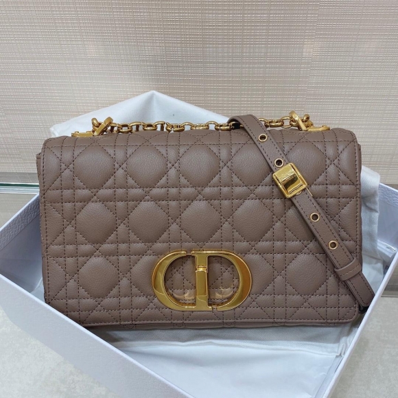 Dior Medium Caro Bag Calfskin M9242 Kakhi