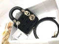 Dior S0856 MICRO LADY DIOR BAG Horizon Black Metallic Cannage Lambskin Embroidered with Beads