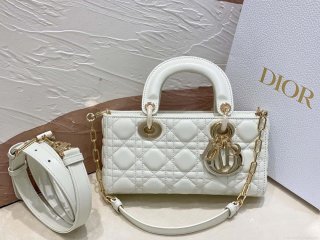 Dior M0613 Small Lady D-joy Bag White Cannage Lambskin