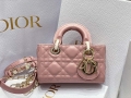 Dior S0910 Small Lady D-joy Bag Pink Cannage Lambskin