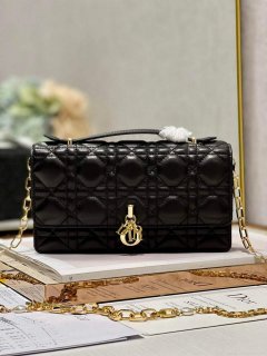 Dior S0980 Mini Miss Dior Bag Latte Cannage Lambskin Black