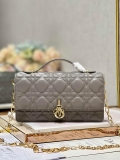 Dior S0980 Mini Miss Dior Bag Latte Cannage Lambskin Dark gray