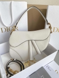 Dior M0455 Saddle Bag With Strap White Grained Calfskin