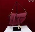 Dior M0455 Saddle Bag With Strap Wine Red Grained Calfskin