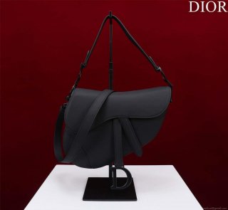 Dior M0455 Saddle Bag With Strap Black Ultramatte Calfskin Black Hardware