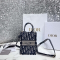 Dior S5555 Mini Dior Book Tote Phone Bag Blue Dior Oblique Embroidery