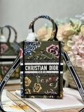 Dior S5555 Mini Dior Book Tote Phone Bag Green multicolor embroidery S1100