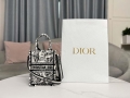 Dior S5555 Mini Dior Book Tote Phone Bag White and Black Eembroidery S1108