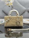 Dior S0910 Micro Lady D-joy Bag Gold-Tone Satin with Gradient Bead Embroidery