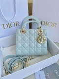 Dior M0531 Small Lady Dior Bag Light Blue Cannage Lambskin