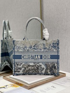 Dior Book Tote M1296 Medium Toile de Jouy Embroidery M0075