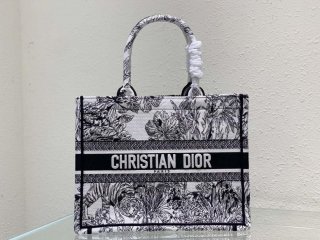 Dior Book Tote M1296 Medium Toile de Jouy Embroidery M0076