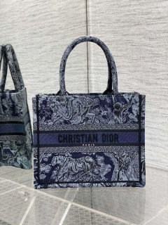 Dior M1265 Small Book Tote Toile de Jouy Sauvage Embroidery M9602