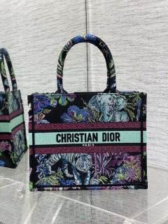 Dior M1265 Small Book Tote Toile de Jouy Sauvage Embroidery M9605