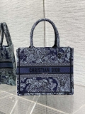 Dior M1265 Small Book Tote Toile de Jouy Sauvage Embroidery M9608