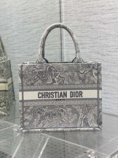 Dior M1265 Small Book Tote Toile de Jouy Sauvage Embroidery M9609