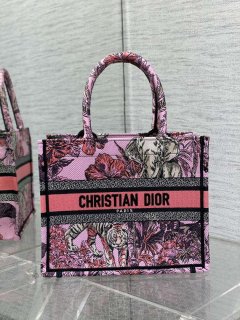 Dior M1265 Small Book Tote Toile de Jouy Sauvage Embroidery M9610