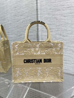 Dior M1265 Small Book Tote Embroidery with 3D Macramé Effect M9622